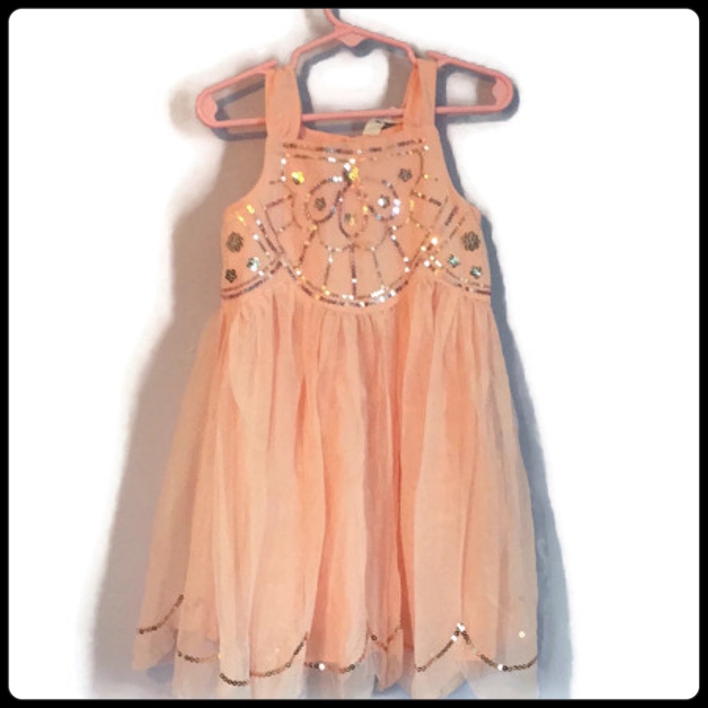 Girls H&M pale peach  tulle dress size 4-5 years